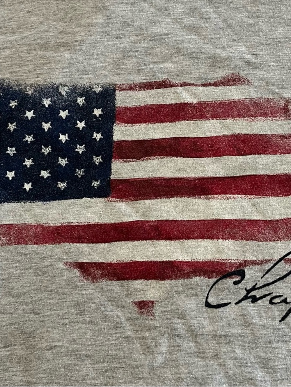 Chaps Brand Vintage-Style American Flag Graphic Tee